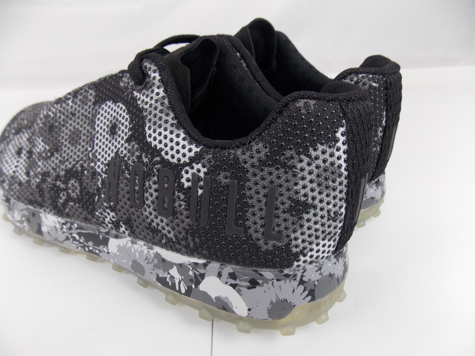 NoBull Womens Floral Trainer Shoes Black Gray White Athletic Workout SZ 7