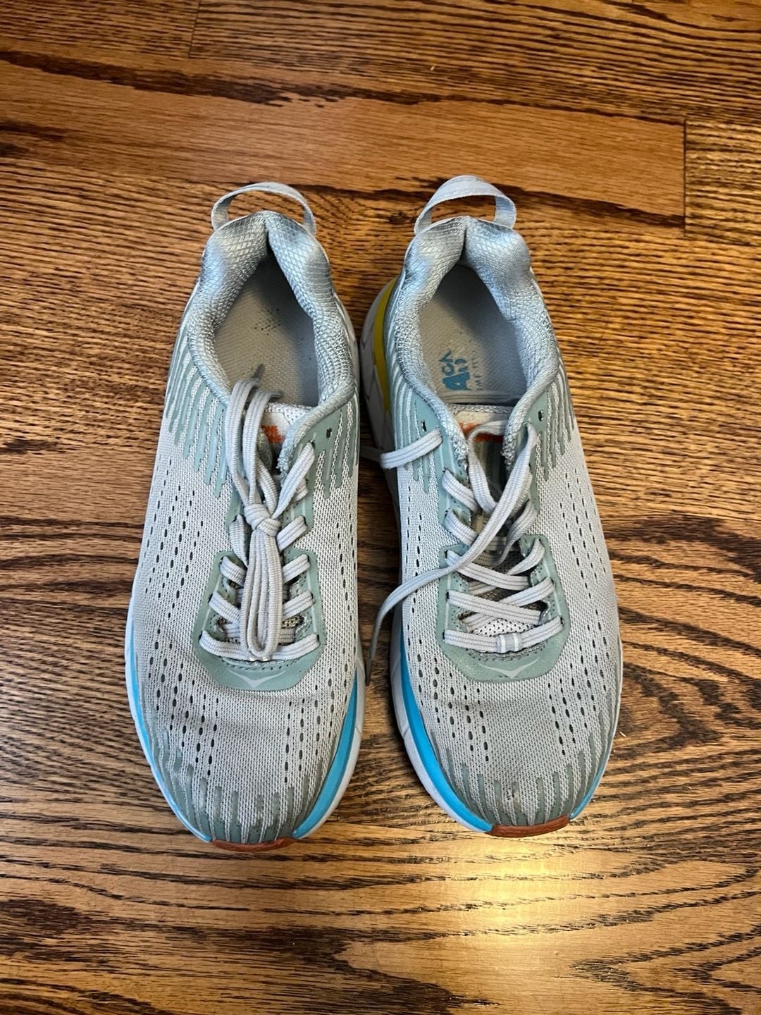 Hoka One One Clifton 5 Women’s Running Shoes Gray Blue Yellow