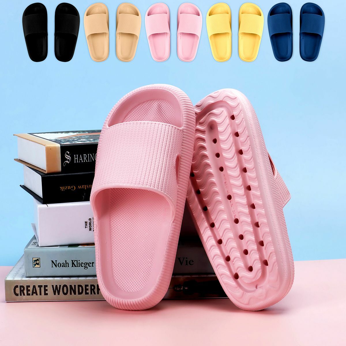 Anti-Slip Sandals Ultra Soft Slippers Cloud Shower Home Hole Shoes Size S-2XL