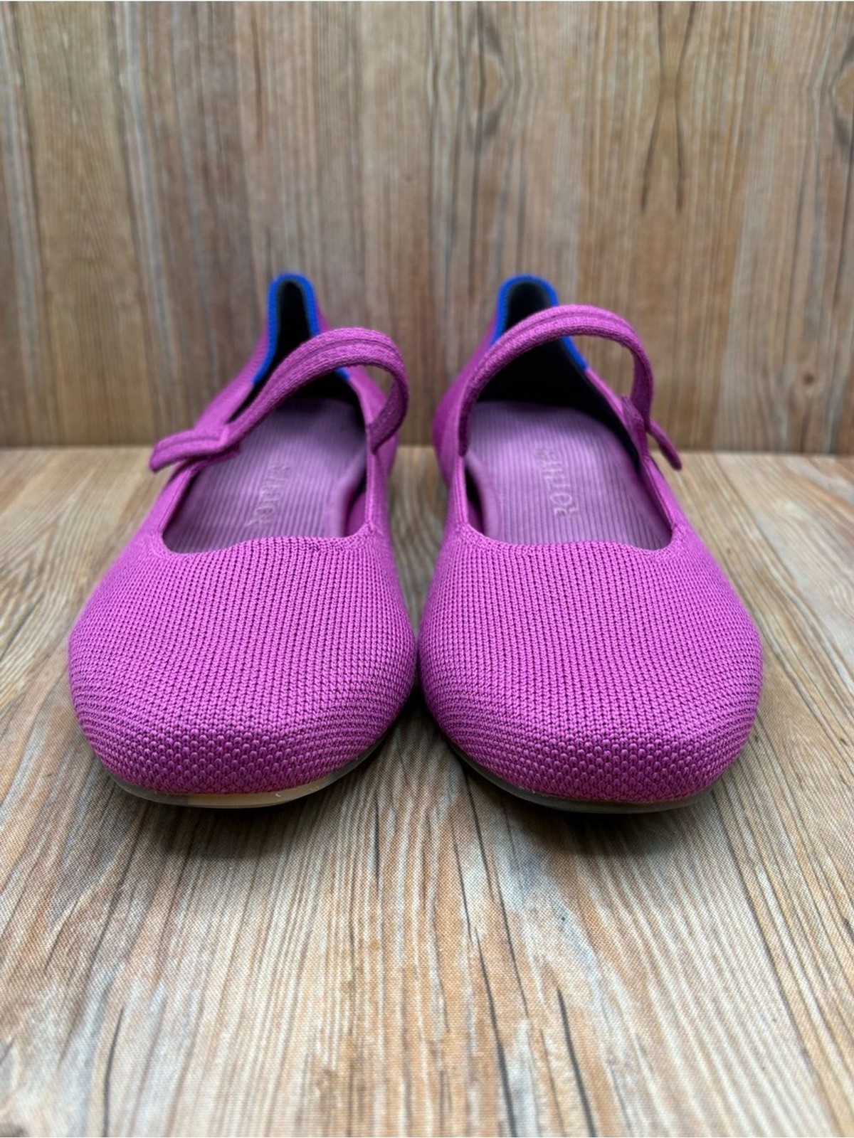 Rothy’s The Square Womens Mary Jane Flats Purple Knit Round Toe Size 7