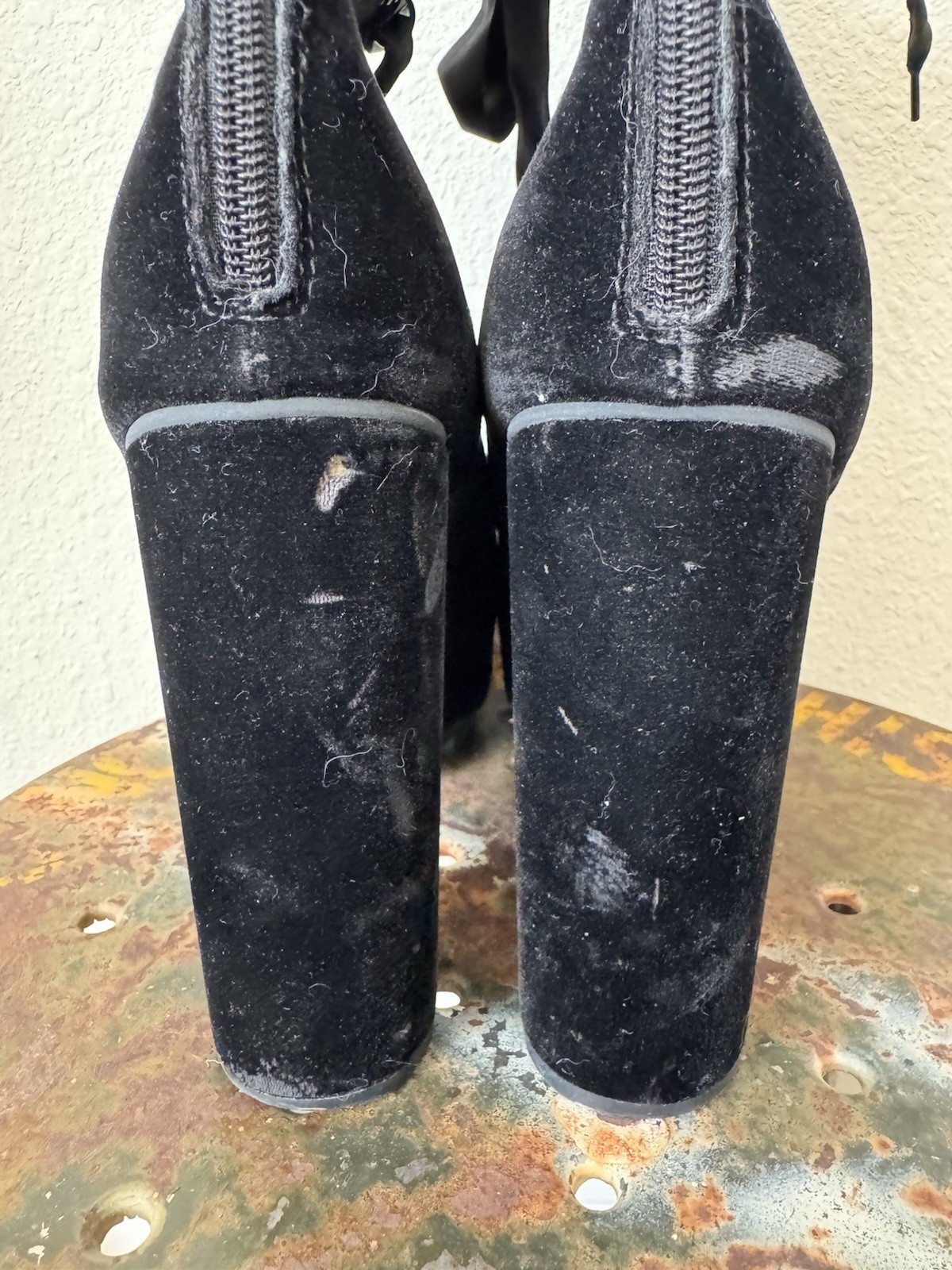 Killstar Mormaer Black Chunky Platform Velvet Boots size 11