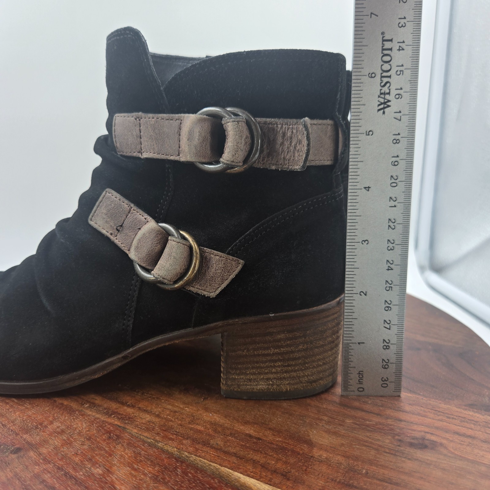 Paul Green Newbury Boots Women’s 5.5 UK / 8 US Black Brown Suede Slouch Booties