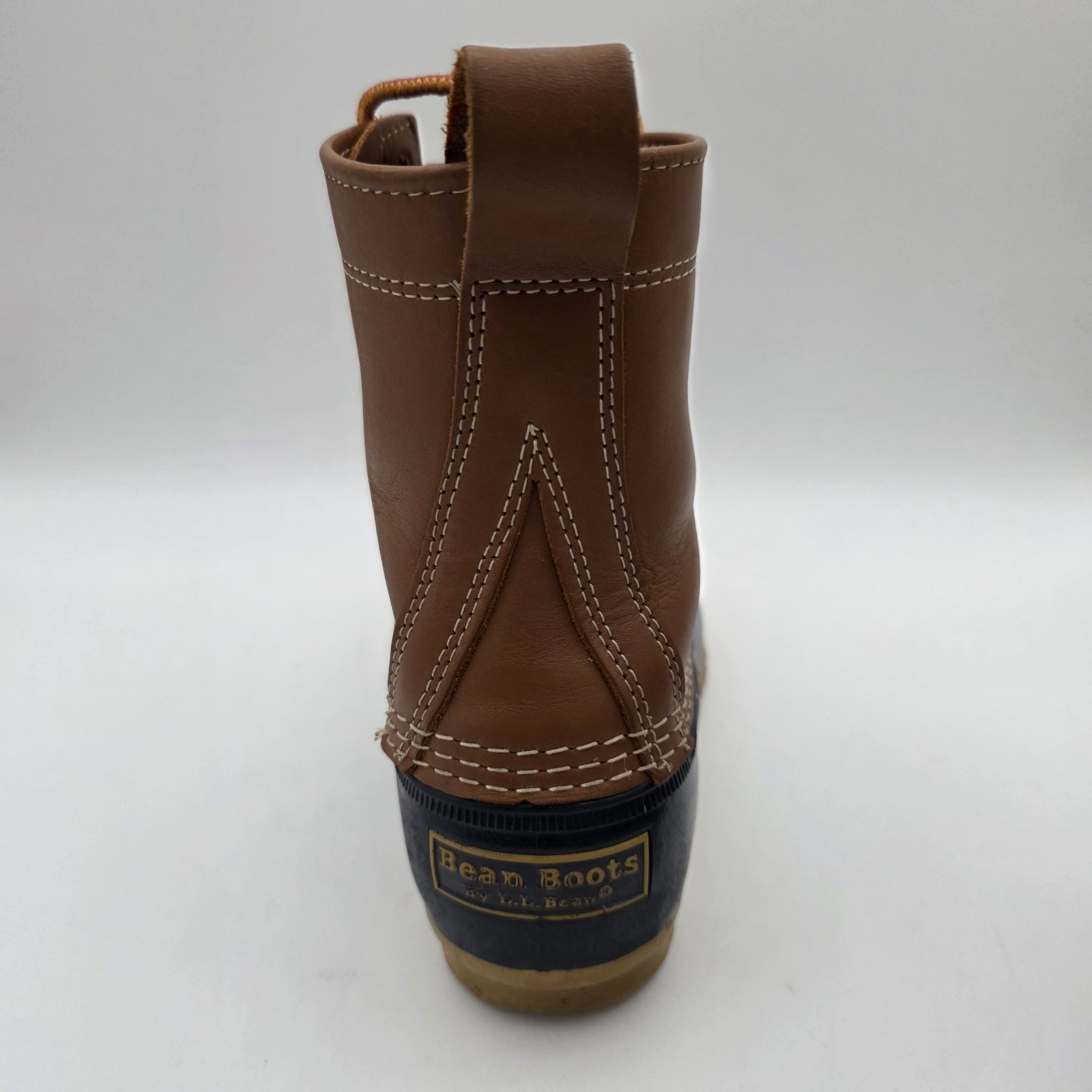 LL Bean Unisex Maine Bean Boot Shoe Leather Duck Boots Tan and Navy M – 7, W – 9
