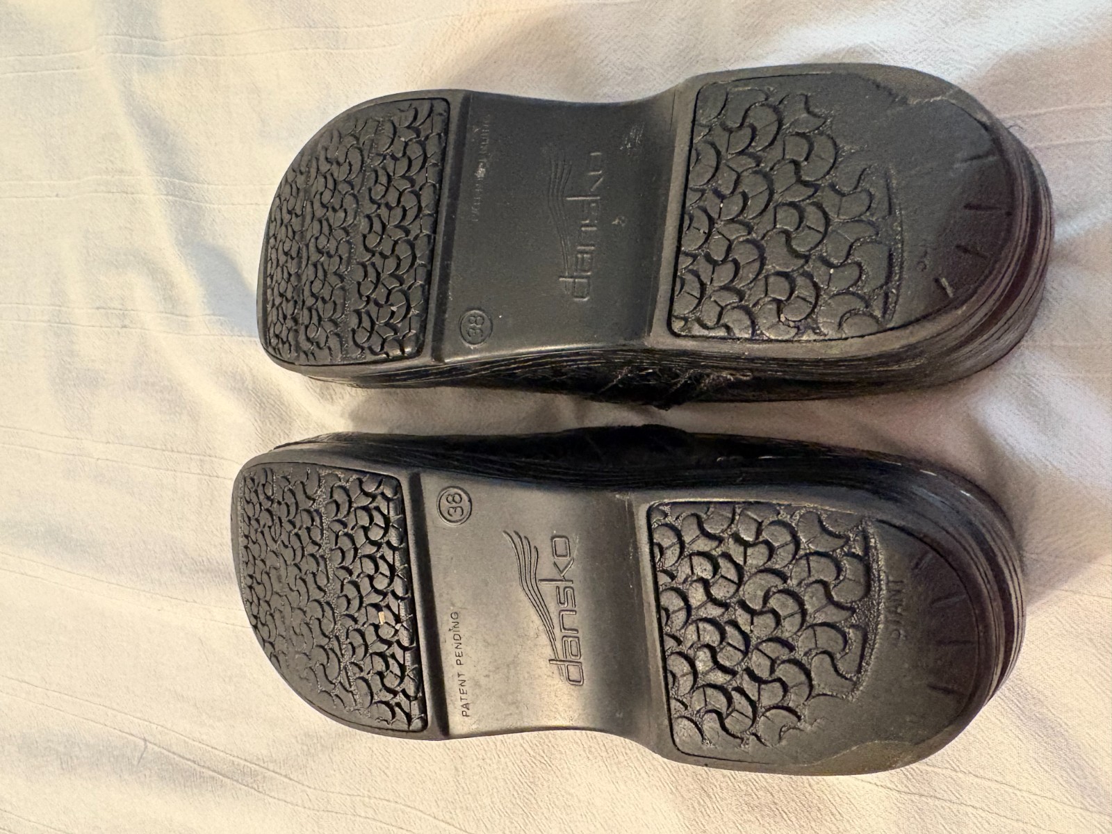 Dansko Black Tooled Leather Clogs Pro XP Size 38