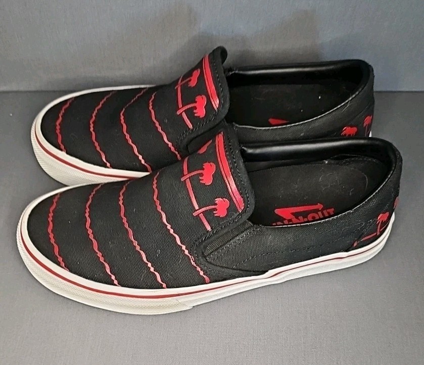 IN ‘N OUT BURGER Drink Cup Shoe Slip On Sneaker Women 8.5 Men 7 Black Red Canvas