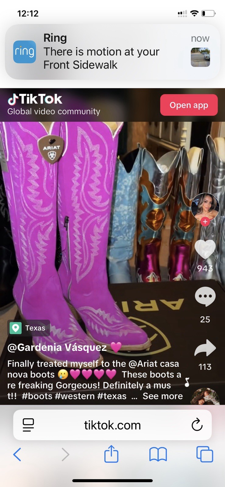 Cowgirl boots Pink Ariat Casanova size 5.5 New In Box Toe X Height 16”