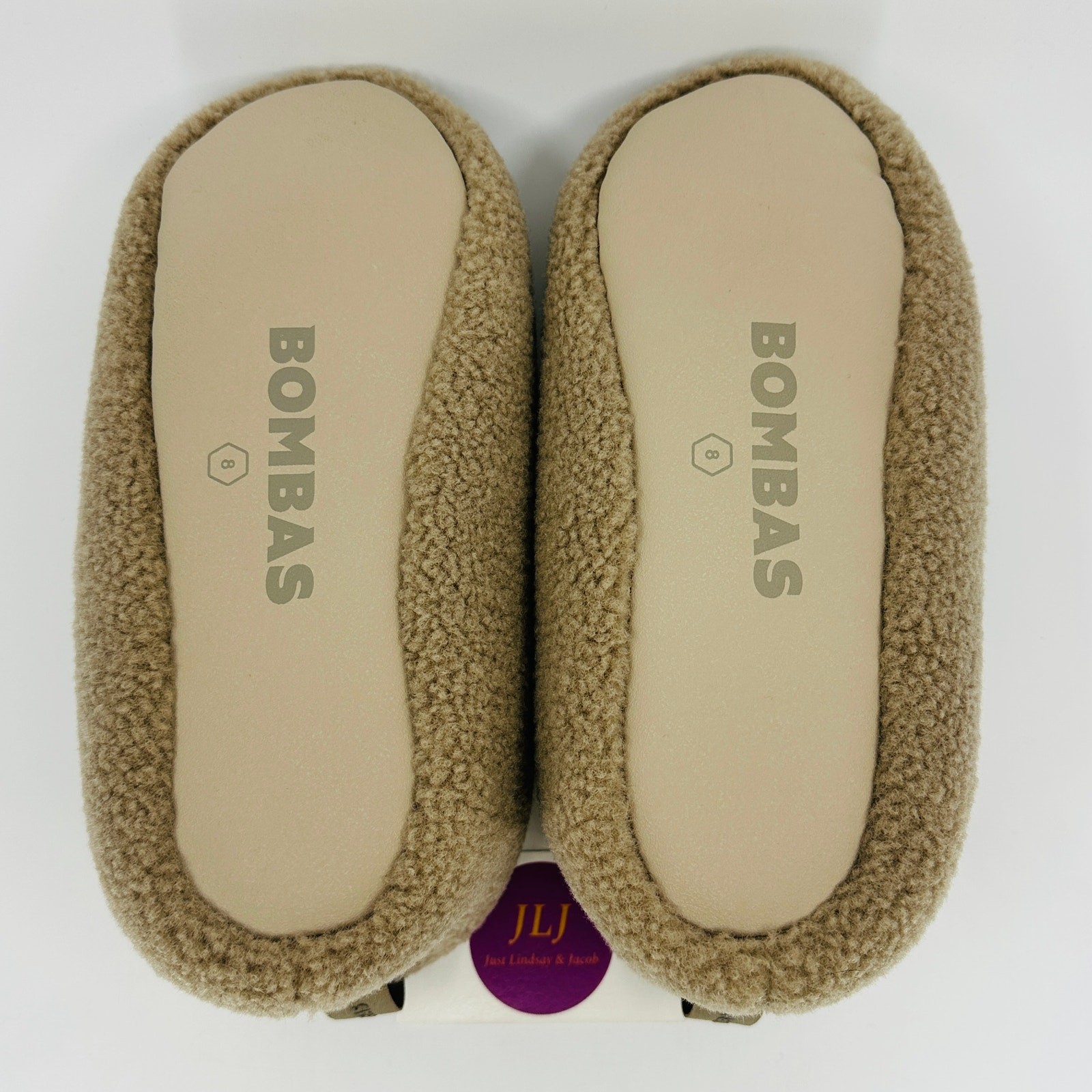 Bombas Women’s Cabin Bootie Fawn Taupe Sherpa House Shoes Slippers Size 8