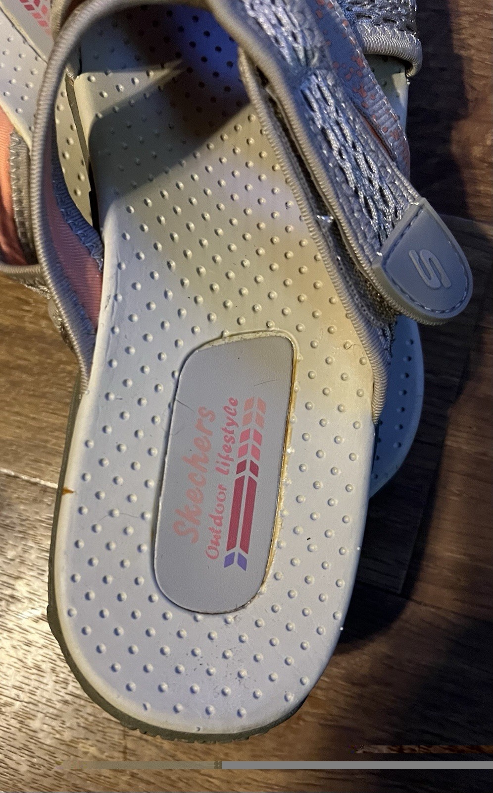 SKECHERS Womens Reggae Sandal Size 9 Taupe Peach Casual Beach Pool BSC