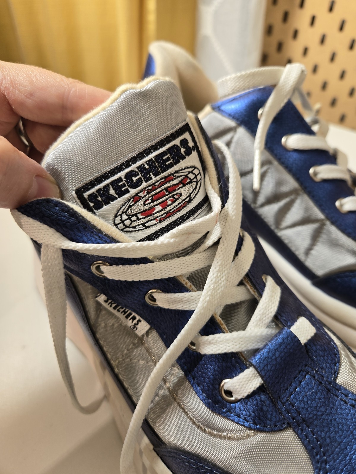 Vintage 90s Y2K Skechers Platform Sneakers Blue Sz9 (fits like 8) Bubble Sole