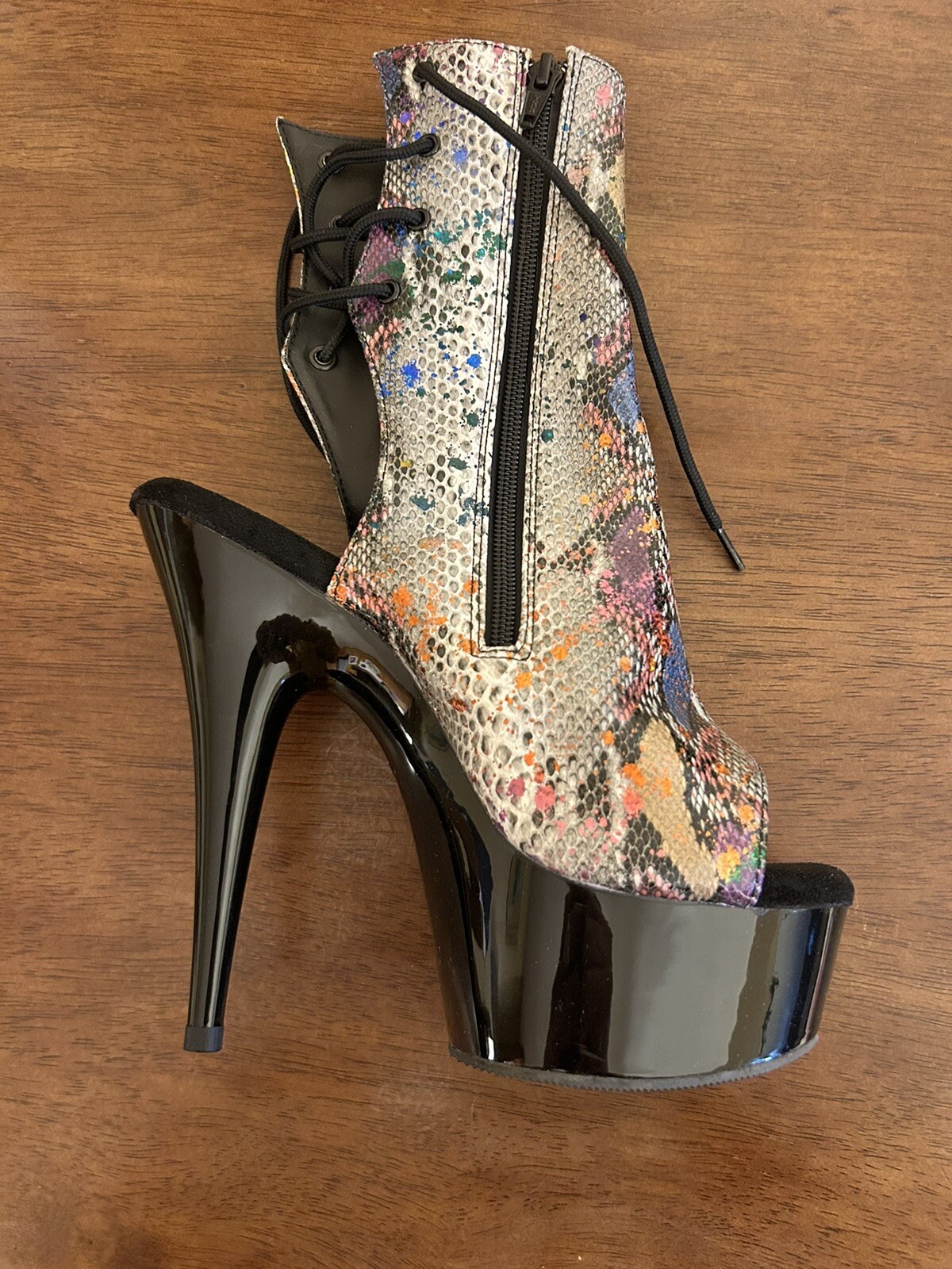 Size 8 Pleaser Delight SP1018 Sparkle Snakeskin 6” Heels Women’s NEW