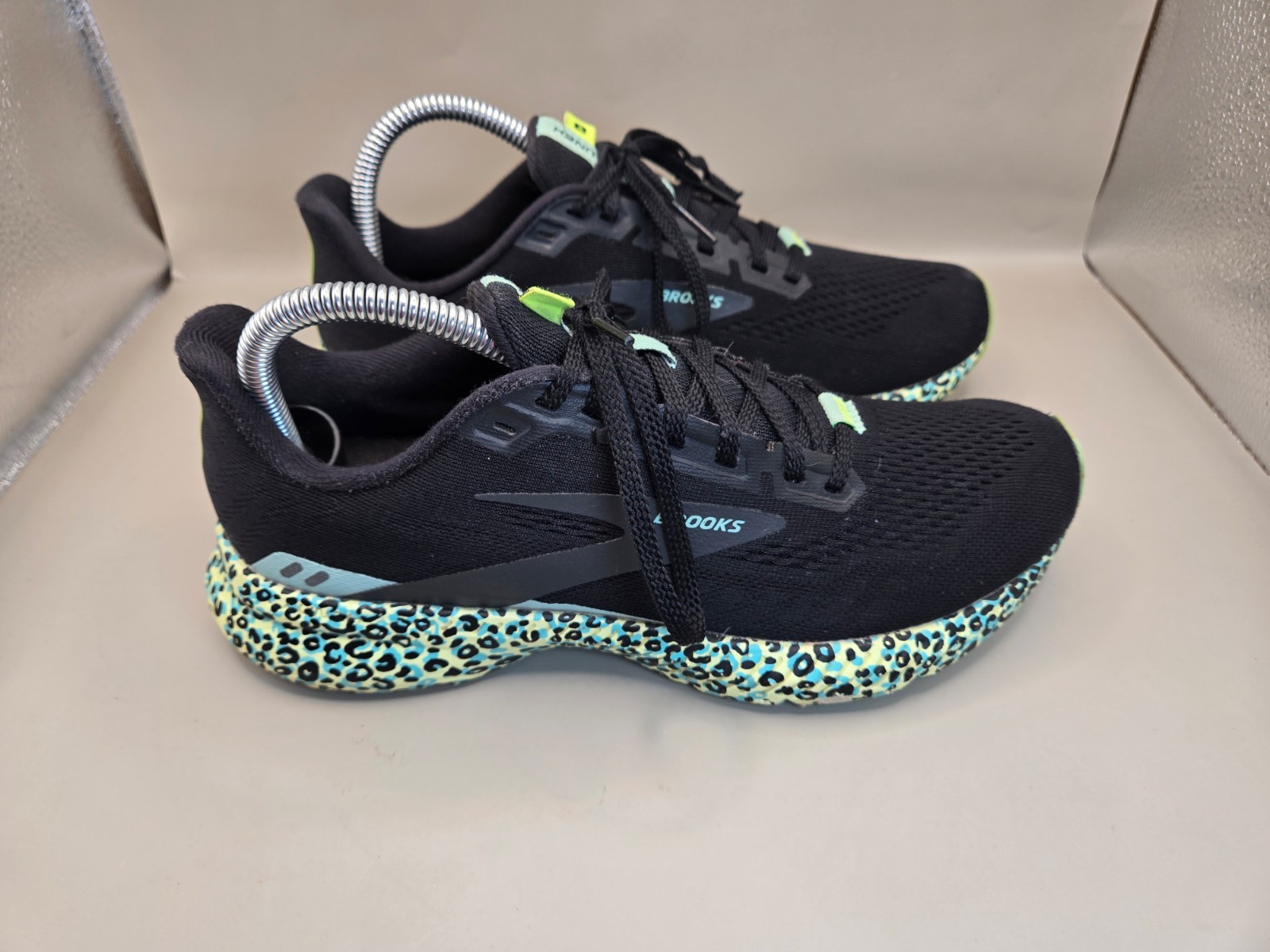 Brooks Launch 8 Shoes Women’s 8 Black Leopard Cheetah Running Athletic Sneakers