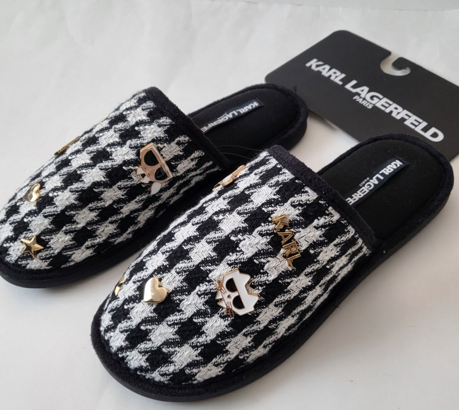 KARL LAGERFELD Paris women`s comfort slippers Size 9 Black