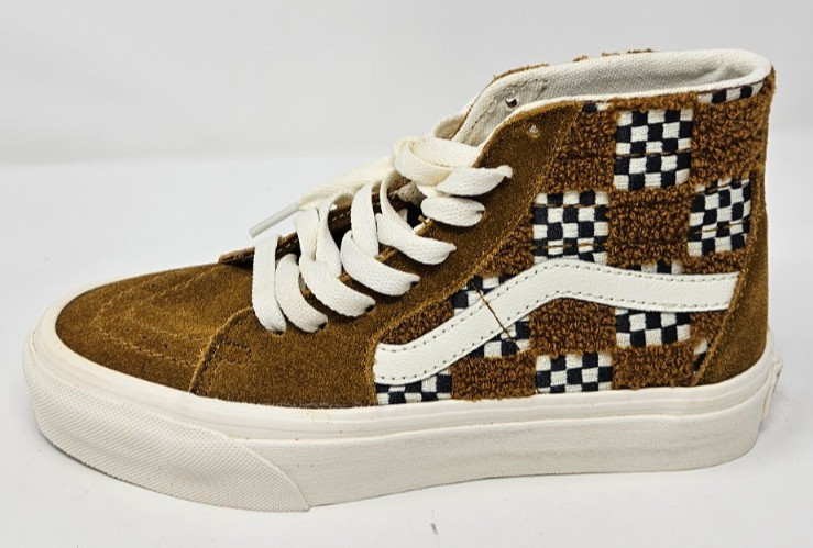 Vans Sk8 Hi Tapered Tufted Check Golden Brown Women’s 5 Men’s 3.5 New In Box