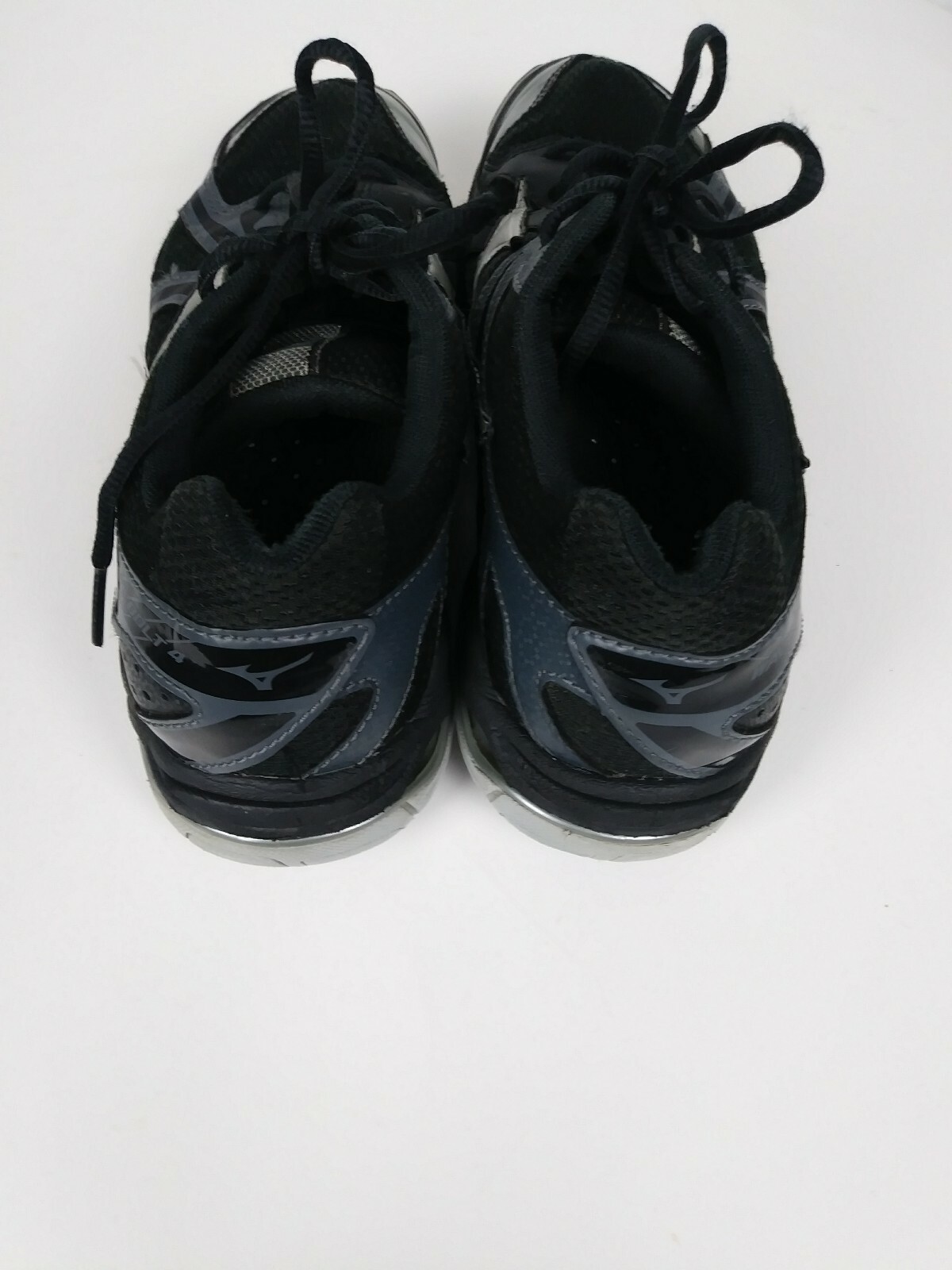 Mizuno Wave Bolt 4 Womens Volleyball Shoes Black/Silver Size 8.5W EUC