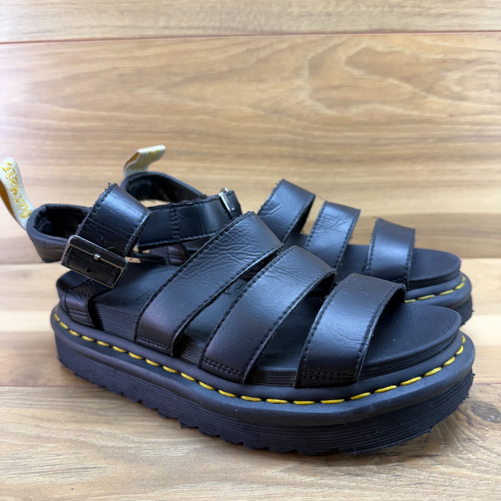 Dr.Martens Blaire Sandals Womens 5 Black Strappy Air Wair Chunky Platform Punk