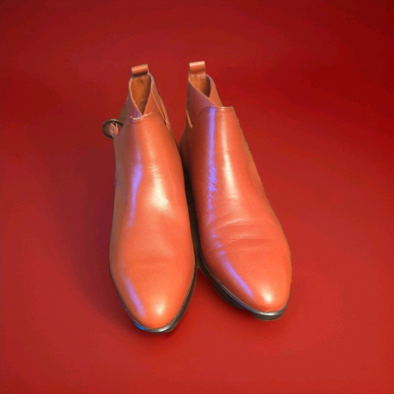 Rare New Old Stock! Joyce Cognac Leather Ankle Booties