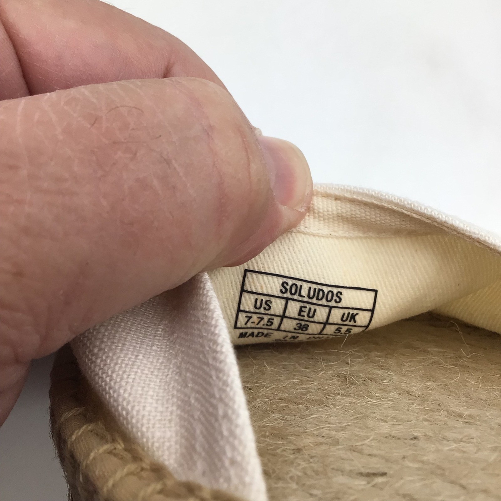 Soludos The Lauren Lace Up Espadrilles Oasis White Canvas US Size 7 – 7.5 NEW