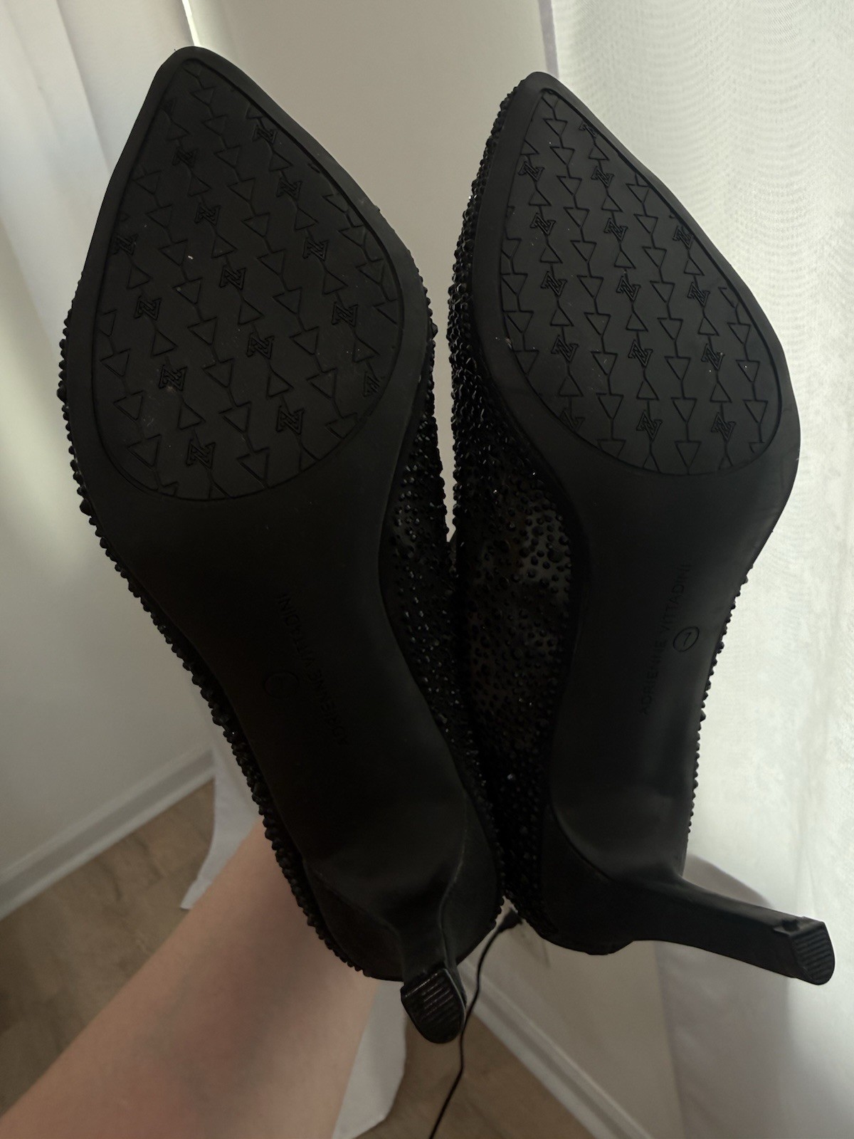 Adrienne Vittadini Noon Embellished Mesh Semi Sheer Booties. Sz 7. NWOT. H60