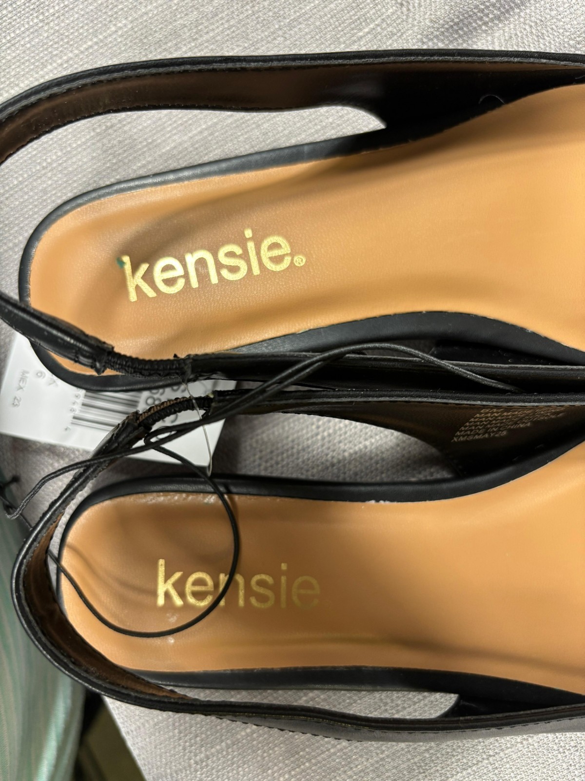 Kensie Felice Slingback Flats Womens Size 6 Black KS252490 NEW