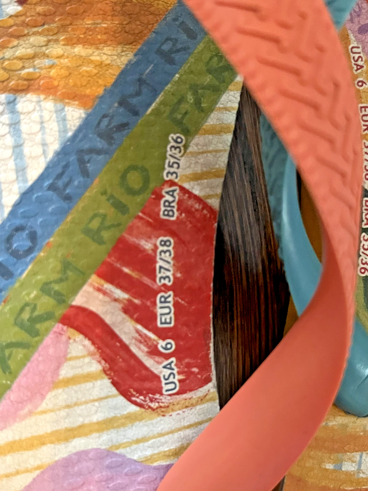 Farim Rio x havaianas flip flops women size 6 or 35/36 unisex style