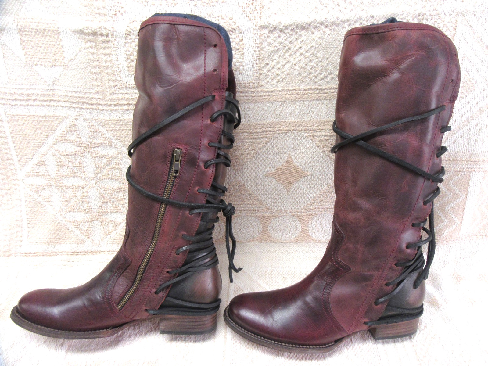 New Freebird Boots By Steven Size 9 Diamond Knee High Never Worn!! See Pics!!