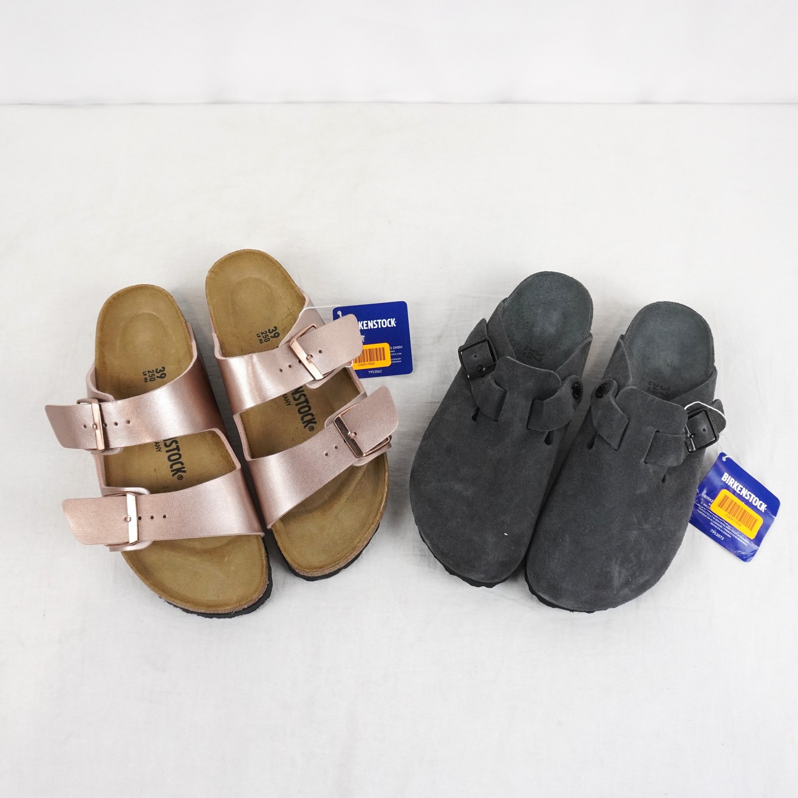 Birkenstock Suede Clogs & Metallic Sandals – Women’s Sizes US 6 & 8 Lot of 2