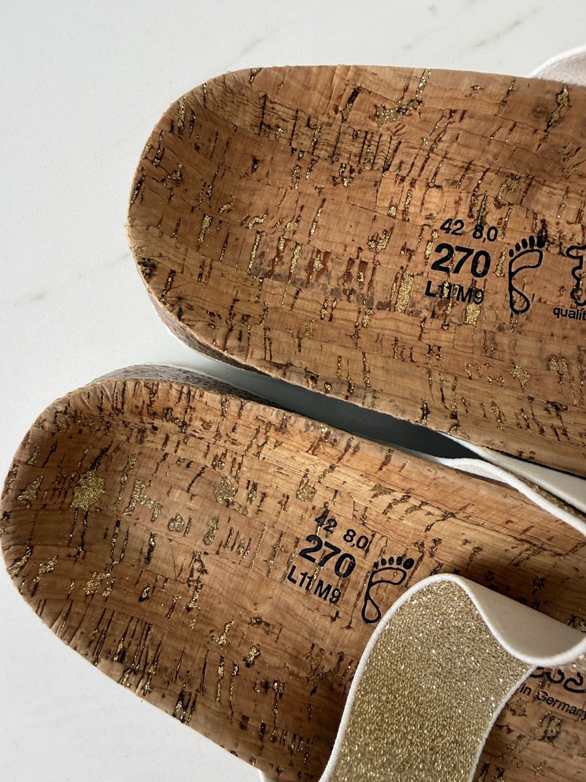 Birkenstock Birkis Gold Cork Sandals New 11 42 R