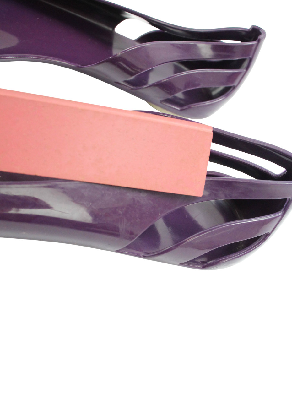Gucci Shoes Womens (EU) 36 Flat Open Toe Rubber Slip On Sandals Purple Logo