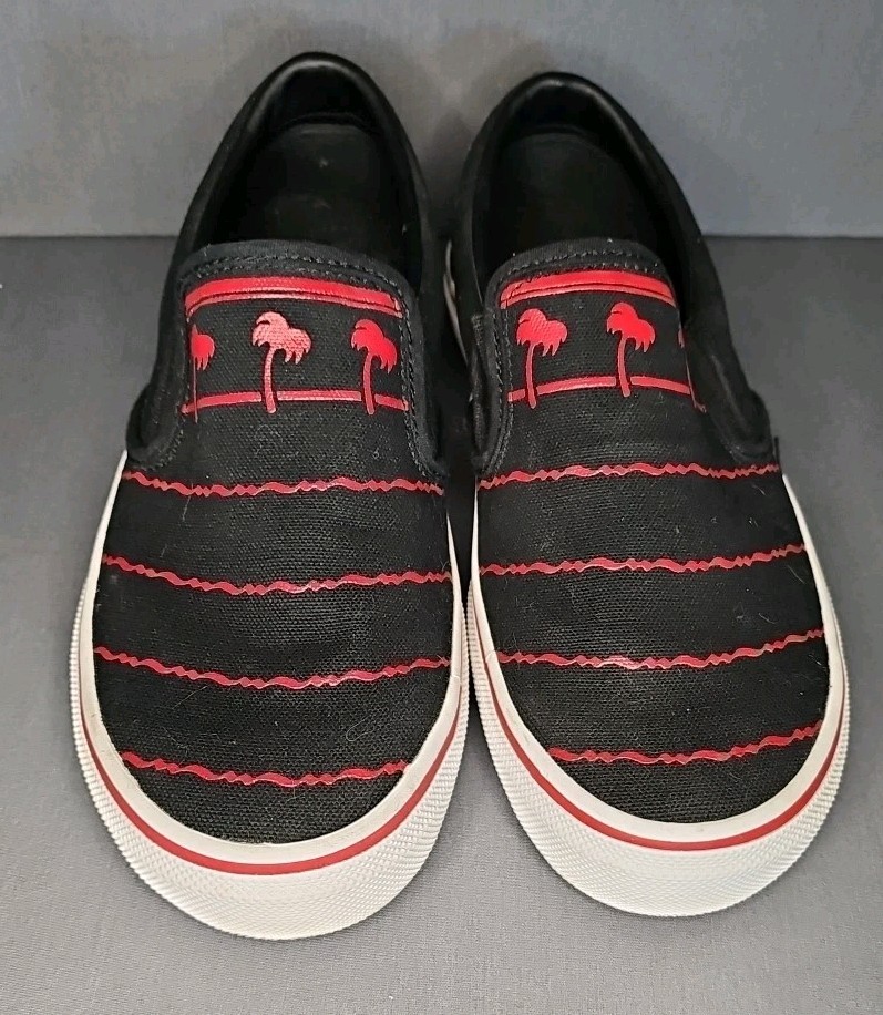 IN ‘N OUT BURGER Drink Cup Shoe Slip On Sneaker Women 8.5 Men 7 Black Red Canvas