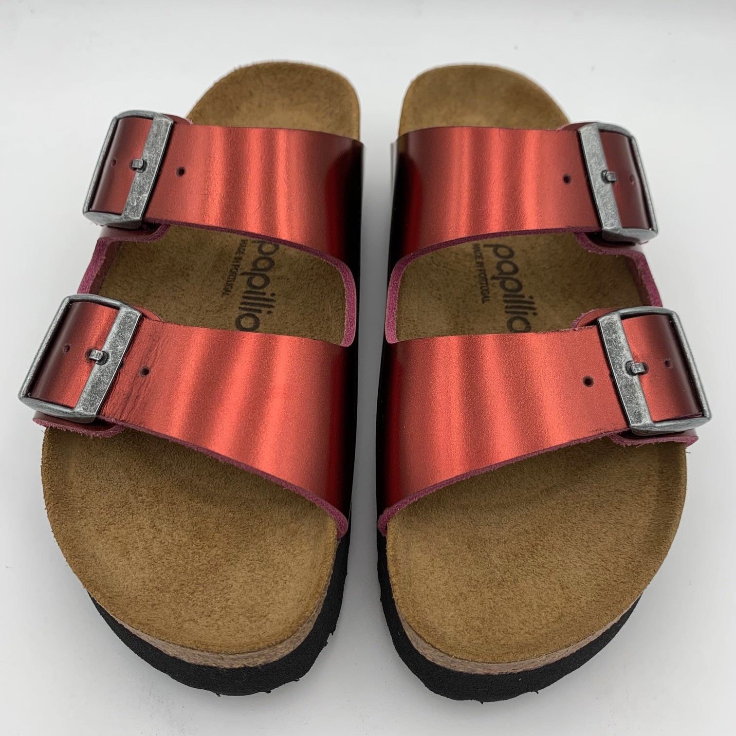 Birkenstock New w/o Box Arizona Pap Platform Metallic Dark Tourmaline Leather N