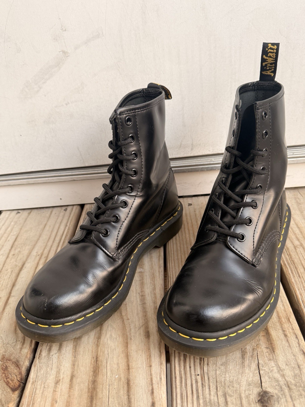 Dr. Martens Men’s Black Leather Lace-Up Combat Ankle Boots US 9 EU 41 UK 7