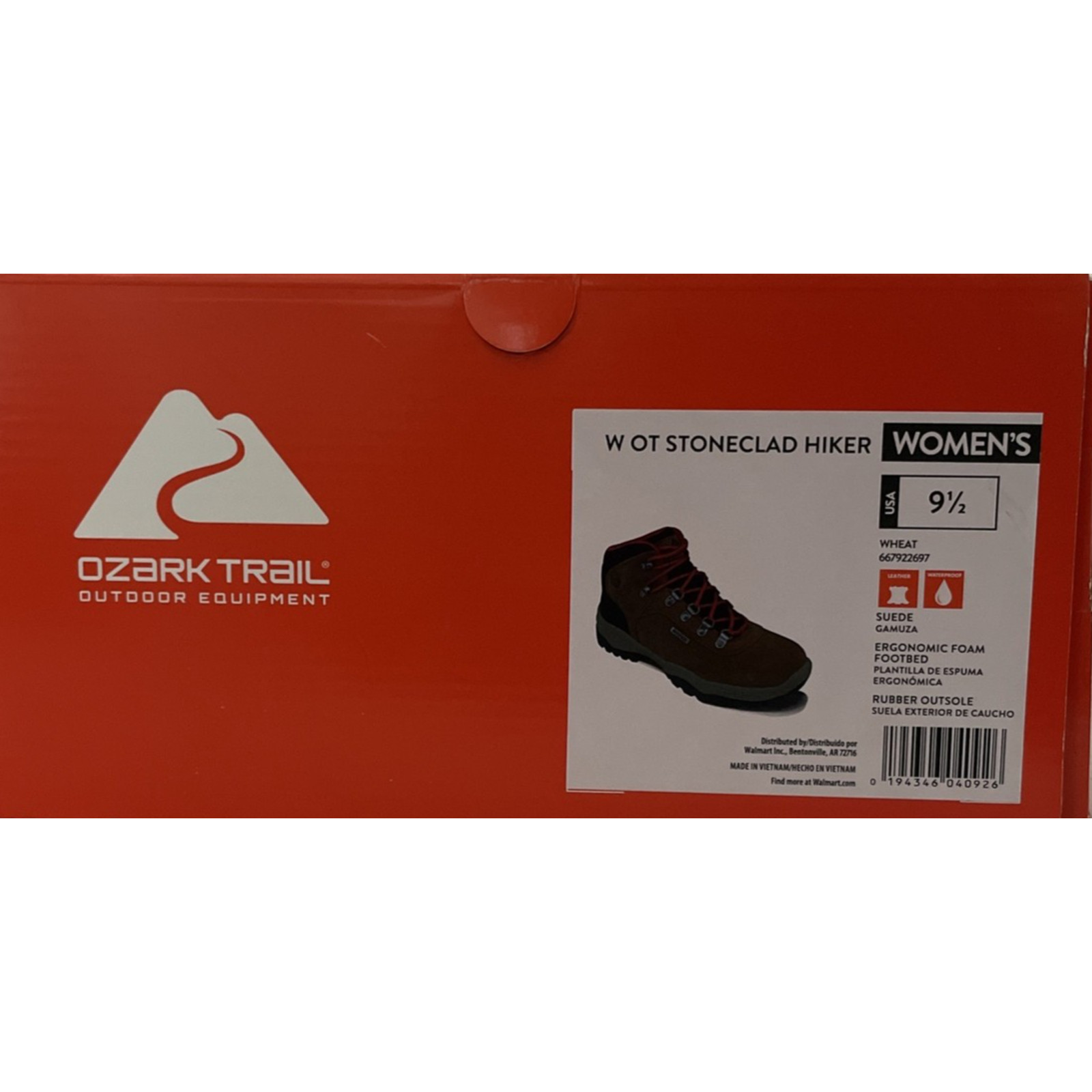 Ozark Trail Women’s Leather Waterproof Stoneclad Hiker Boots Size 9.5 NEW