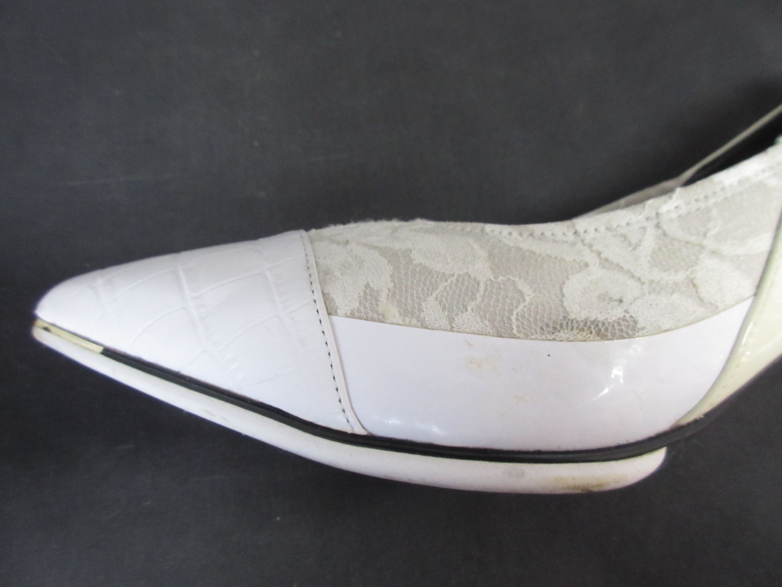 Cole Hann RODARTE Lace Fabric & Leather 3.25″ Tall Pointed Heels, Size 9B, VGC