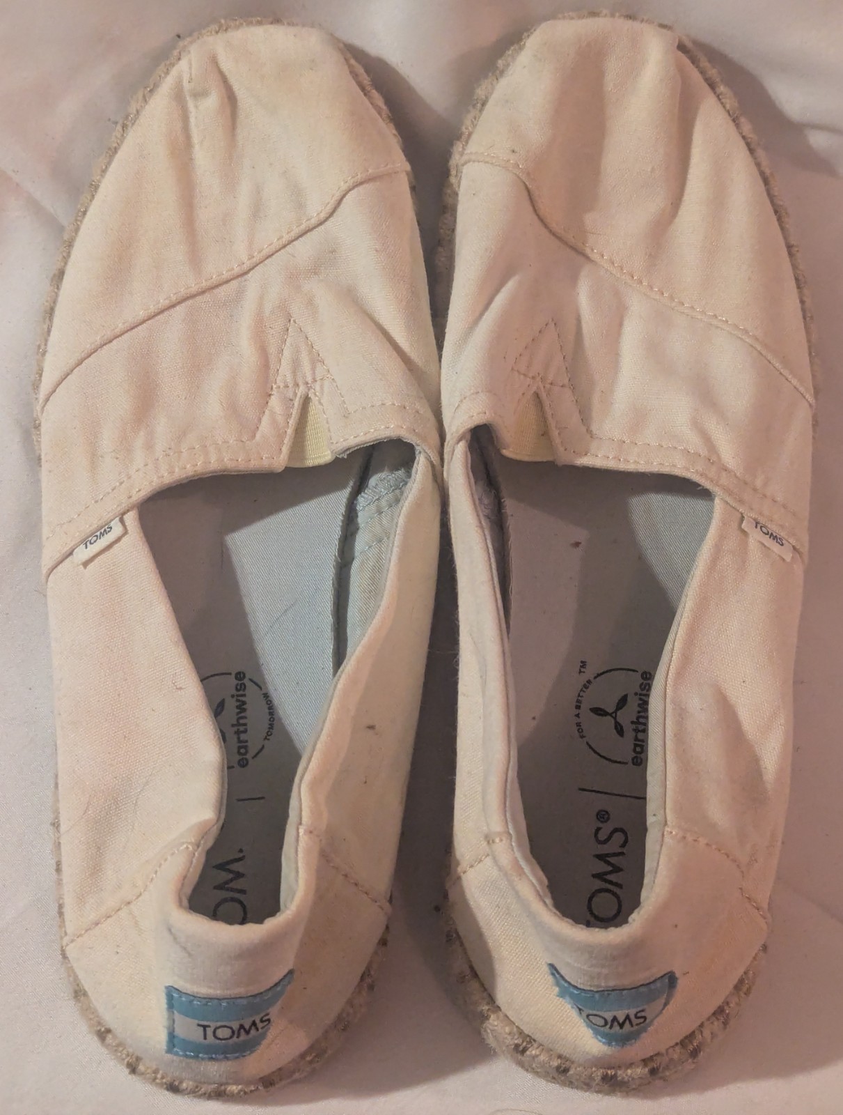 TOMS Women’s Shoes Alpargata Rope Natural Recycled Slubby Cotton 8.5 / 39