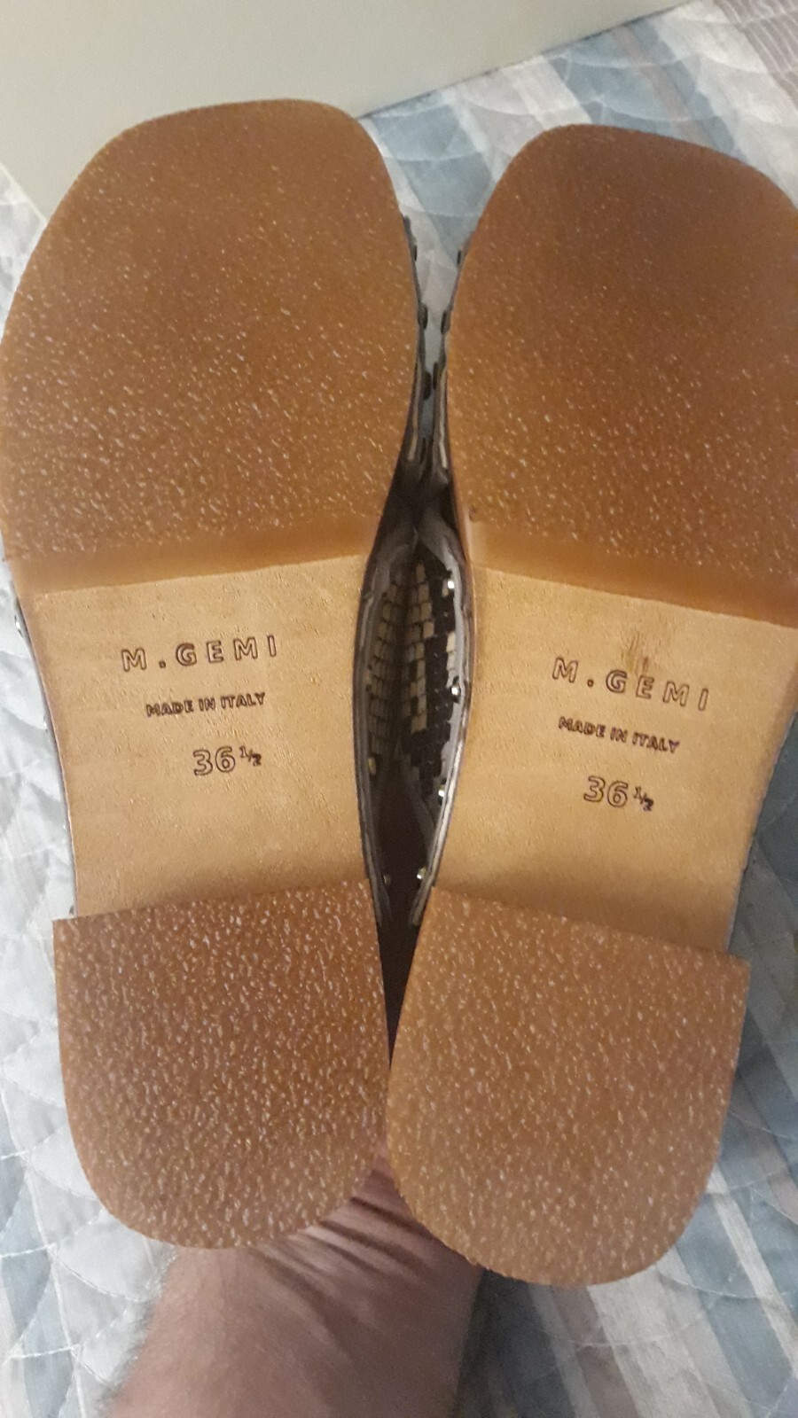 M. Gemi Womens 6.5 Mariella Embossed Snake Leather Cross Strap Clog Sandals 36.5