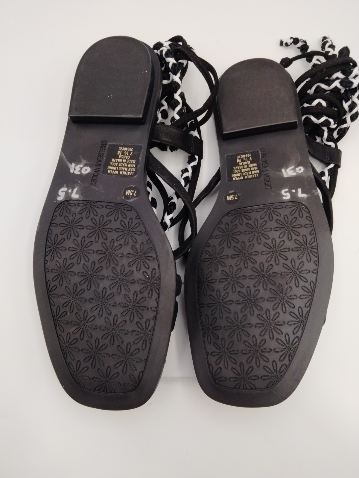 Chelsea & Violet Dahlia Black Lace Up Gladiator Sandals Women’s 7.5 Strappy