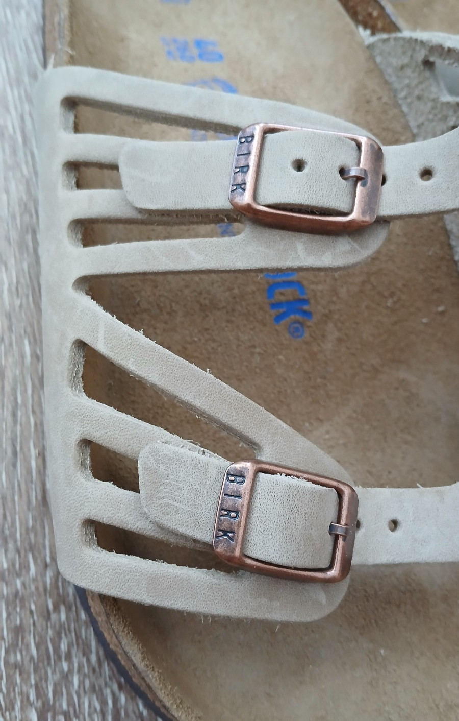 BIRKENSTOCK Sandals 40 US 26.5 Granada Nubuk Leather Tabacco Brown Soft Footbed