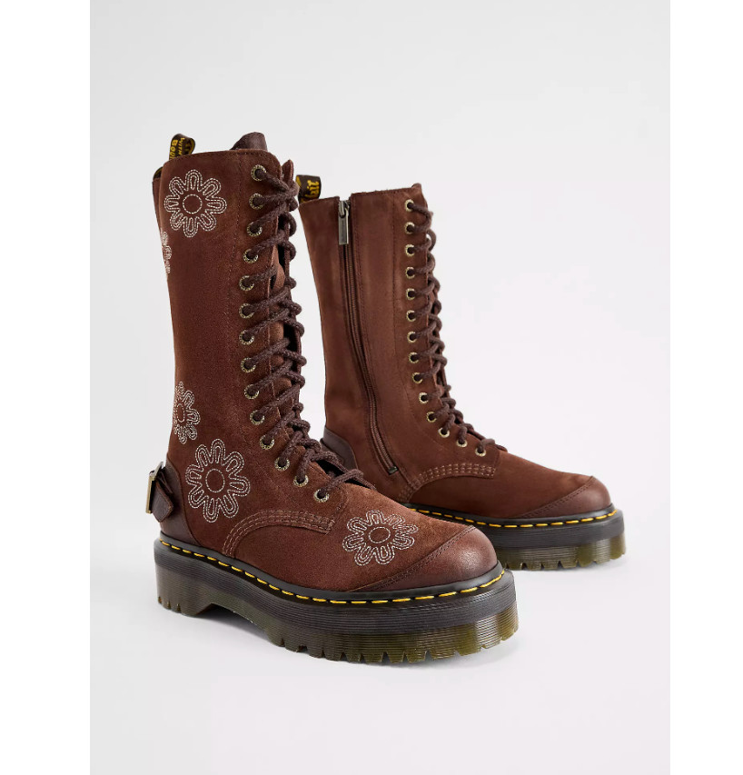 DR. MARTENS 1914 SMOOTH LEATHER TALL BOOTS in Black Nappa MSRP$230 Great Reviews