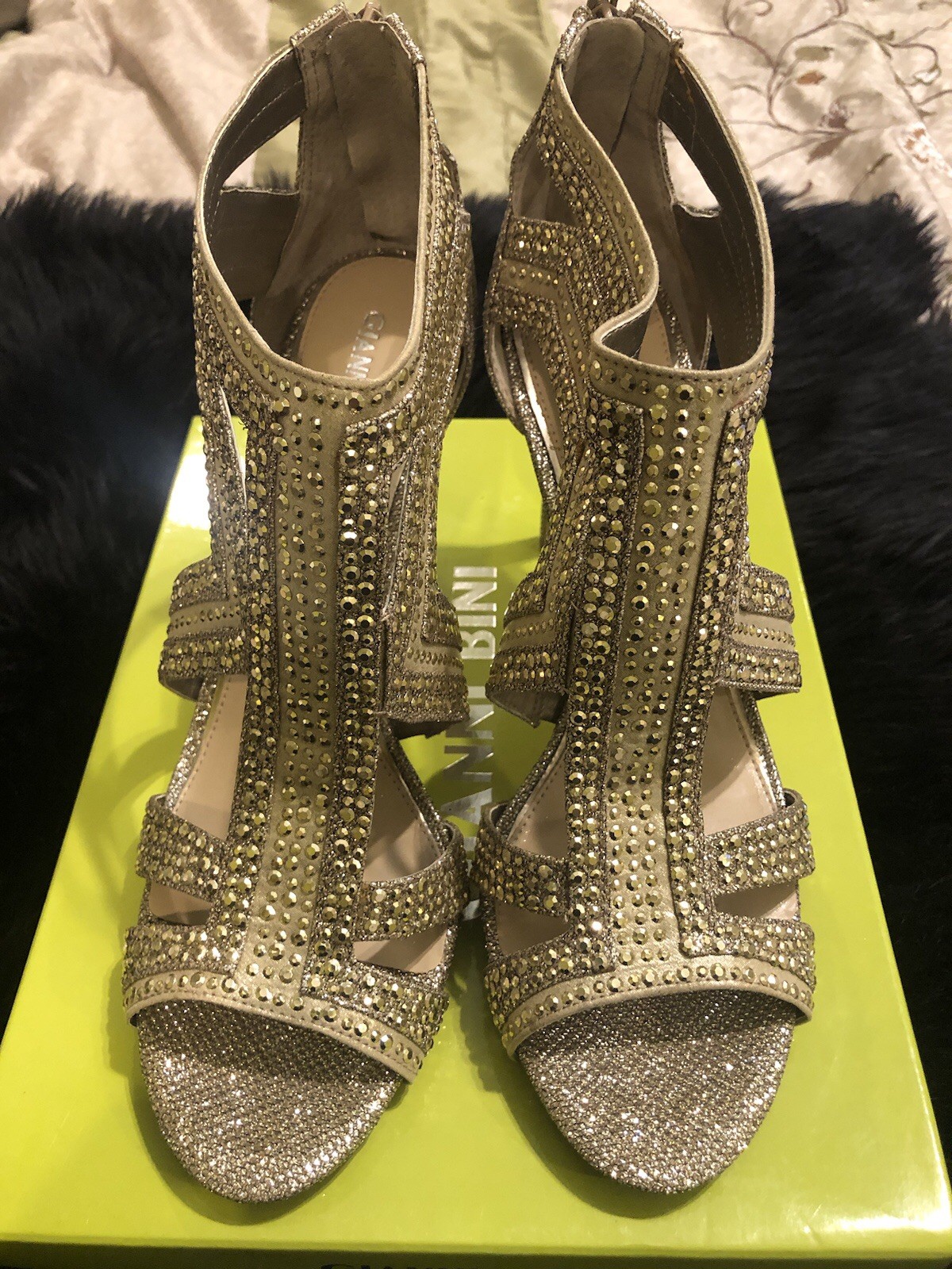Women NEW Gianni Bini Gold Fusion Sianna Heels Size 11