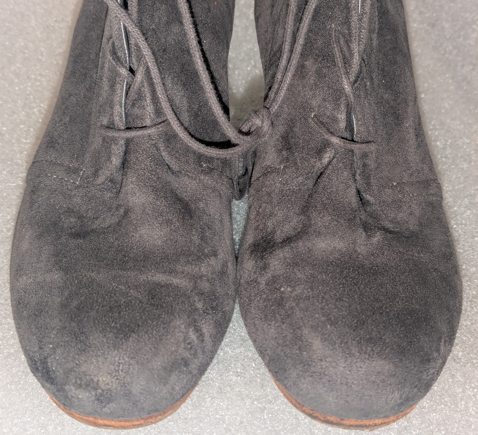 Dr. Scholl’s Women’s Dakota Wedge Boot Gray Fabric Lace Up Size 9 M / 39