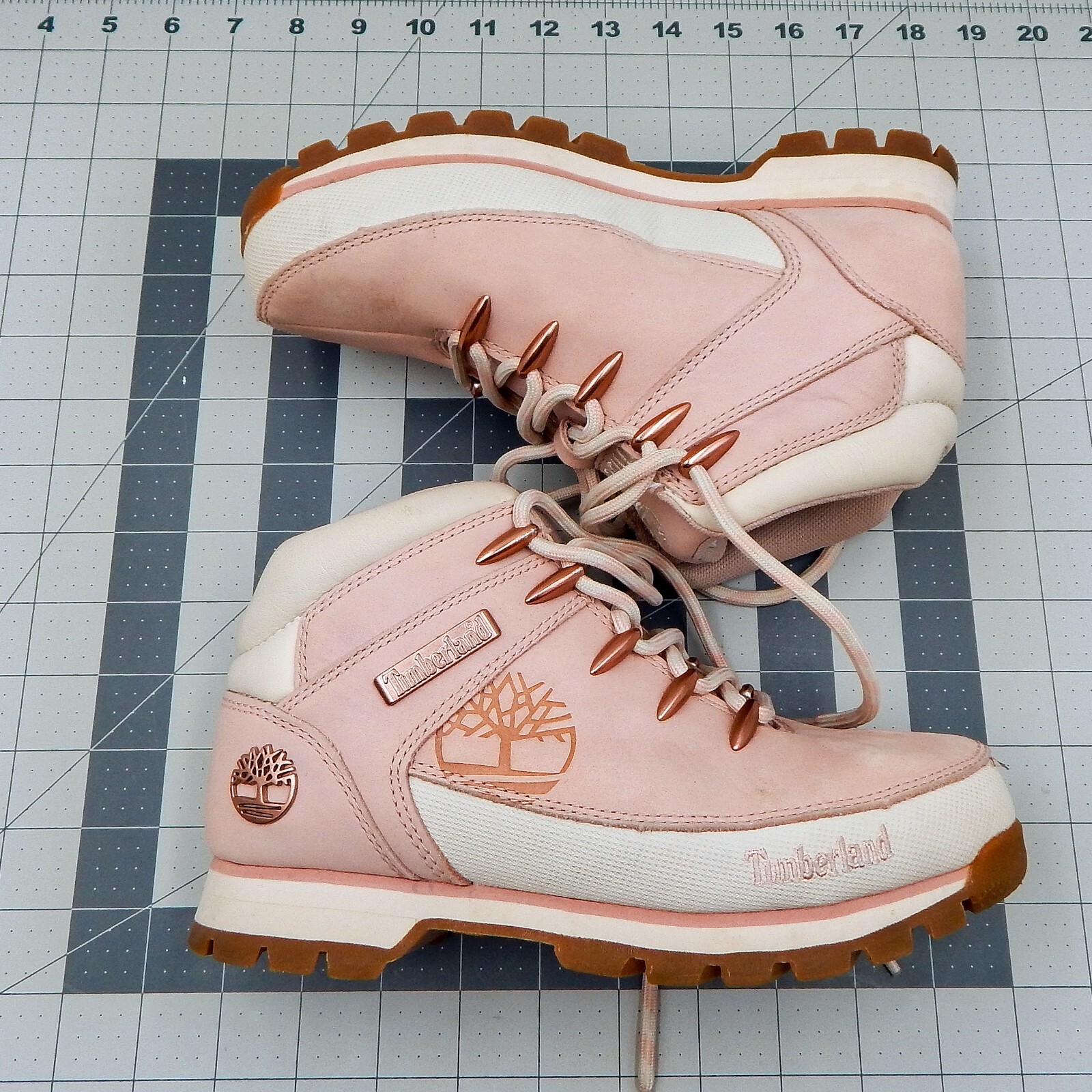 Timberland Women’s Euro Sprint Light Pink Sz 5.5 Girls Nubuck Ankle Hiker Boots