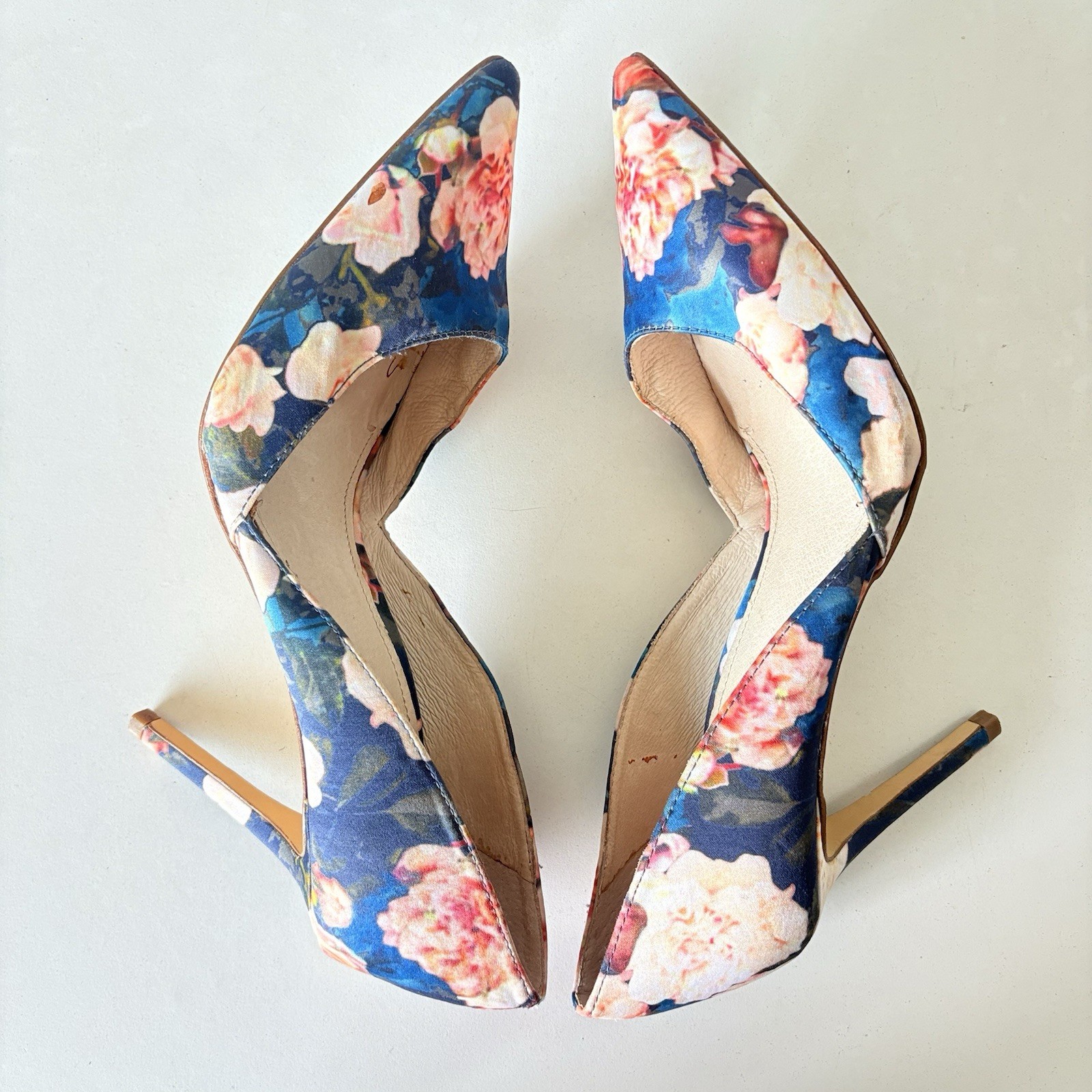 Louise et Cie Floral Textile Leather Lining Pumps High Heels Women’s Size 9 M