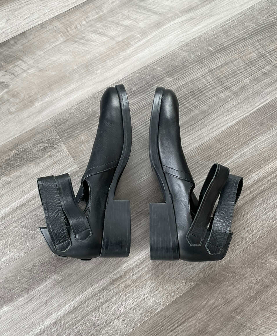 ZARA Leather Ankle Boots Buckles Booties Size 39 or US 8 See Description