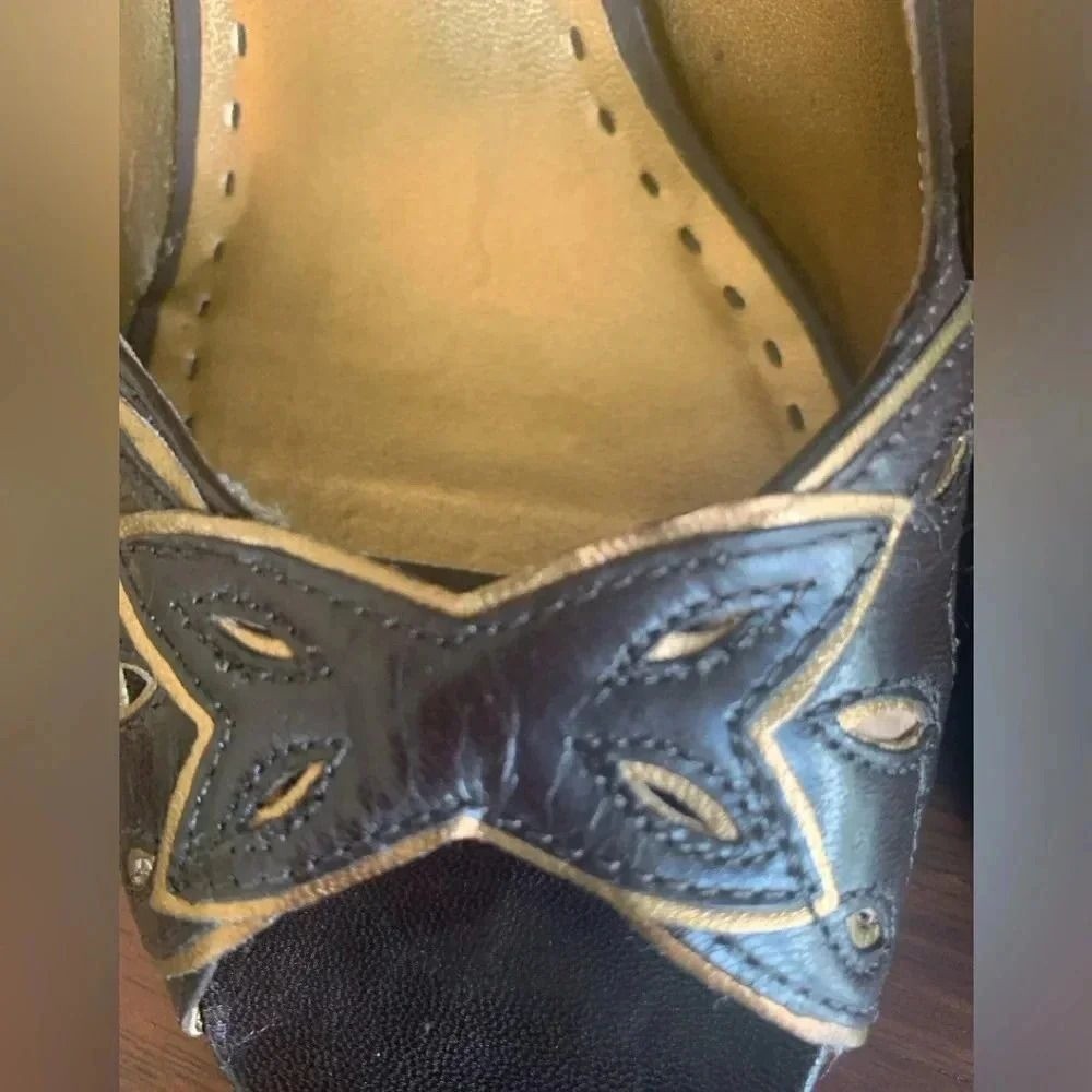 Gianni Bini Brown Leather Peep Toe Heels Cutout Detail Designer Shoes Size 9.5