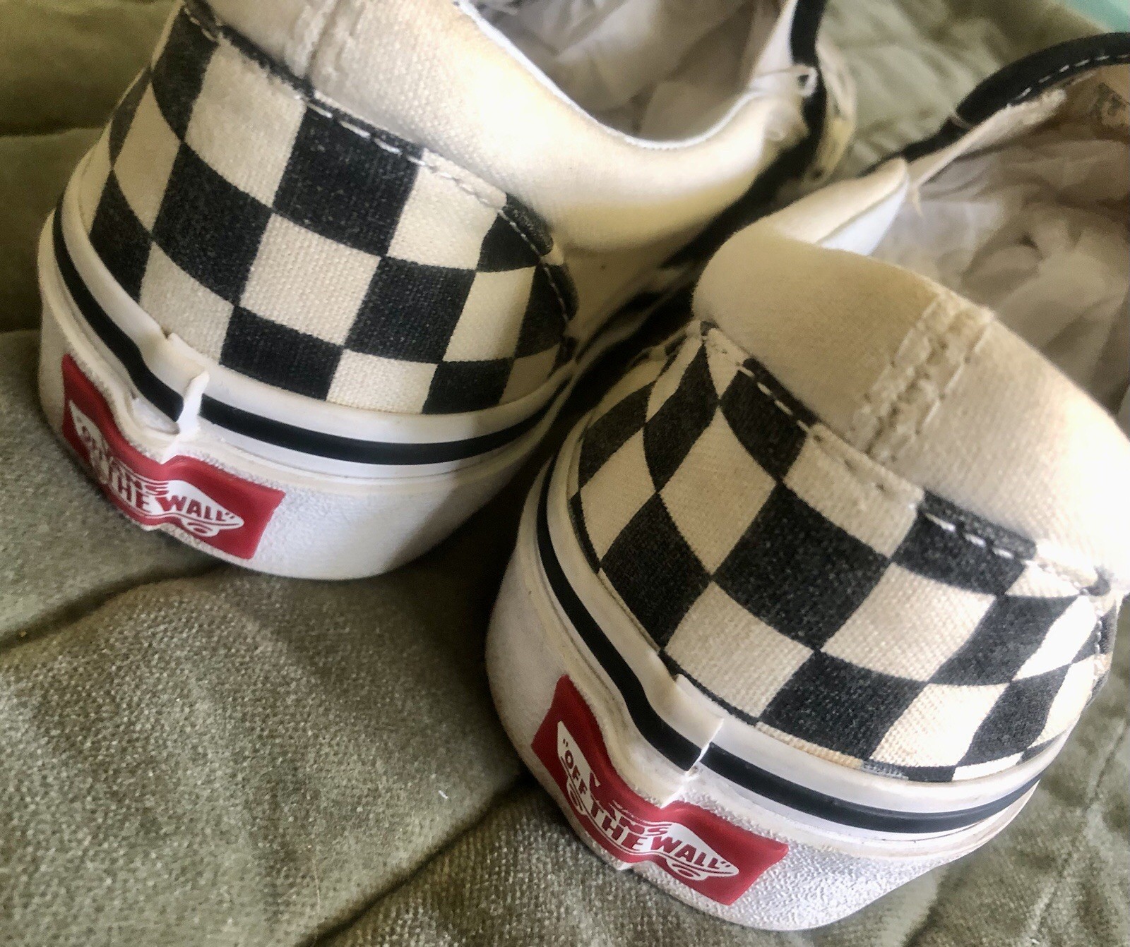 VANS Classic Slip On Off The Wall Black & White Checkered Wmn 7/Men 5.5