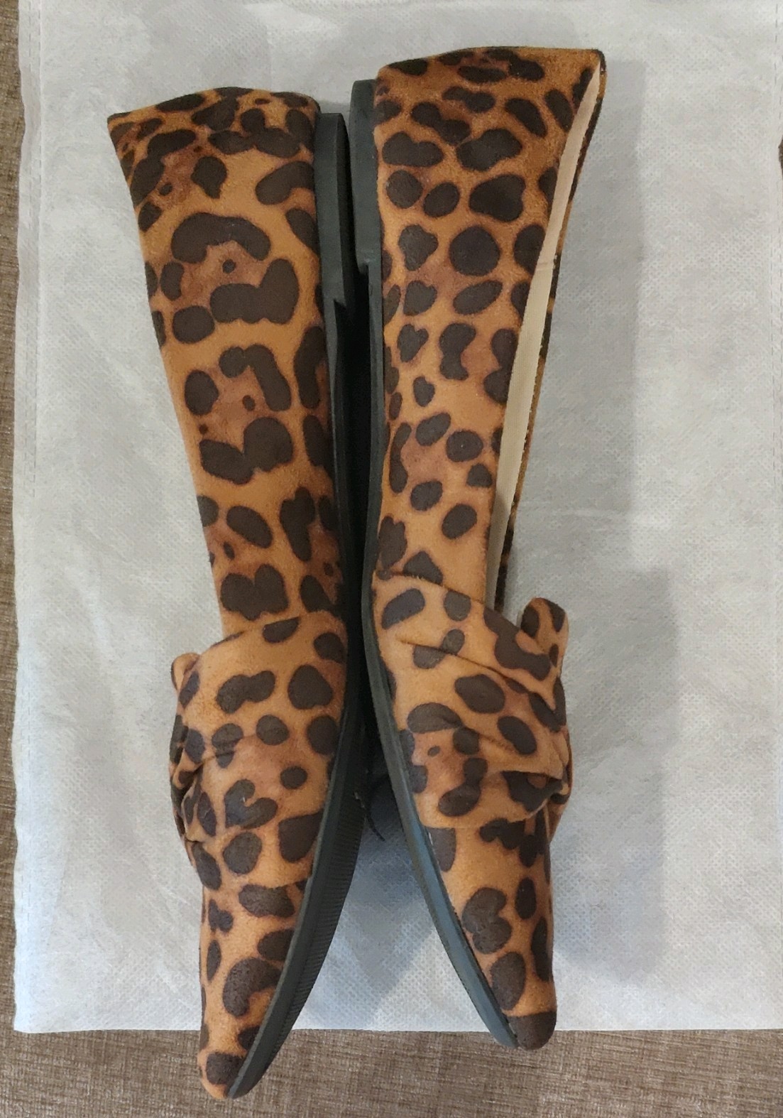 New Womens MUSSHOE Flats Dress Shoes Size 10 Brown Leopard Print Pointed Toe