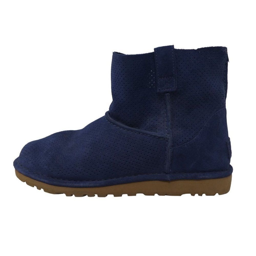 UGG Classic Unlined Mini Perf Navy Suede Boots Womens Size 9
