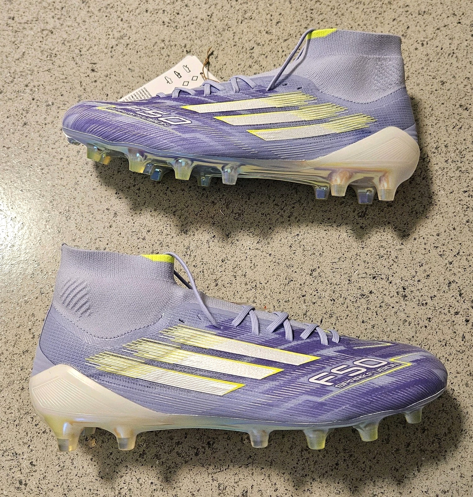$260 Adidas F50 Sparkfusion Elite Mid FG Soccer Cleats Violet Women’s 8 / Mens 7