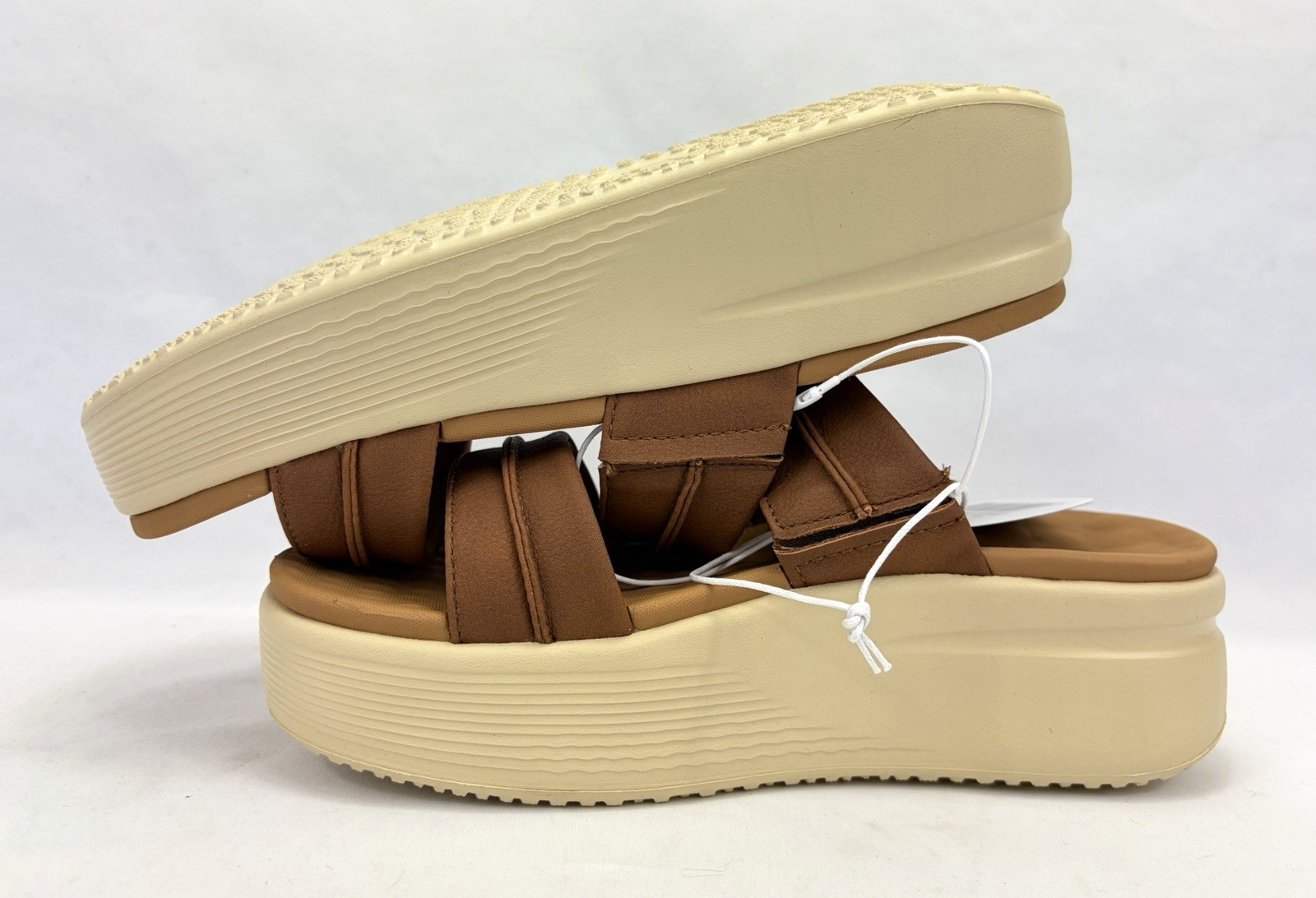 Hey Dude Austin Slide Classic Platform Slip-On Sandals Cognac Brown Women 7 NIB