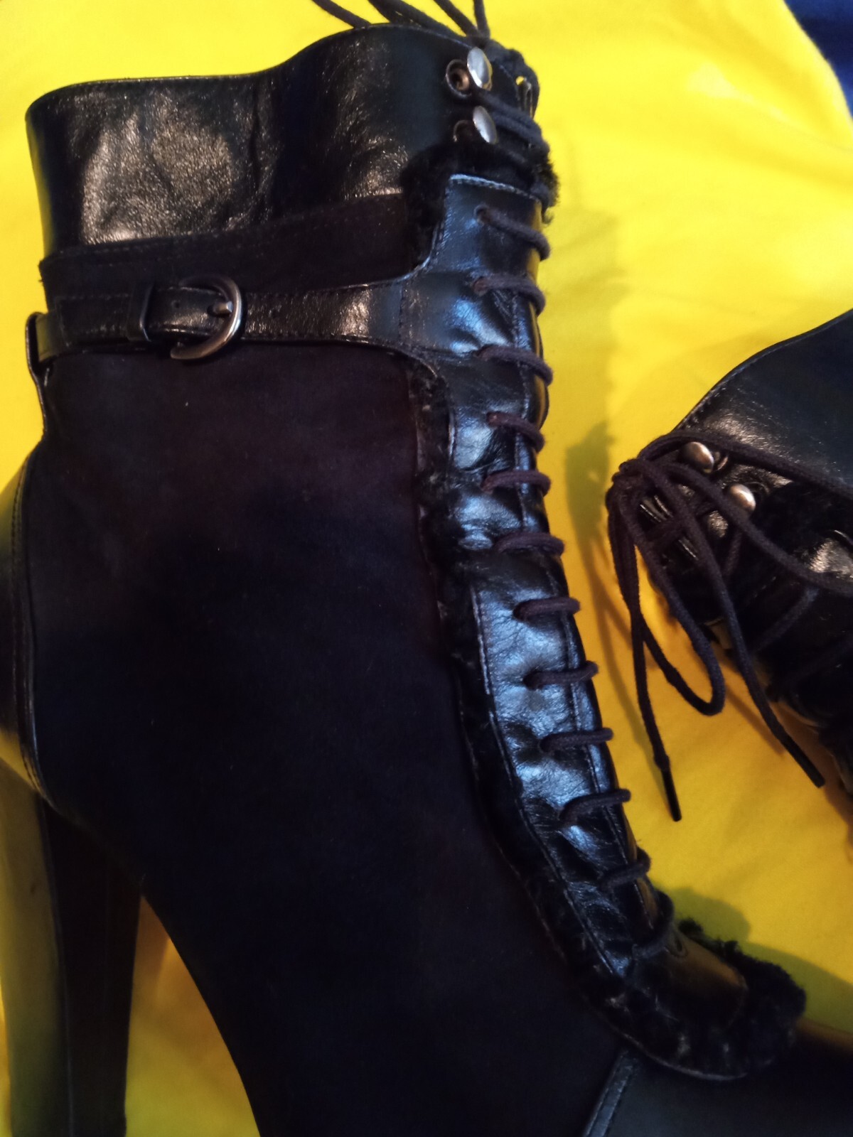 L.K. Bennett Gorgeous Butter Soft Suede Leather Boots Heels Black Must See! US 7